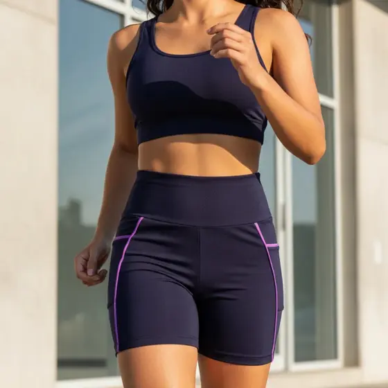 Short Fitness Feminino Suplex Legging Academia Cós Alto Caimento Leve