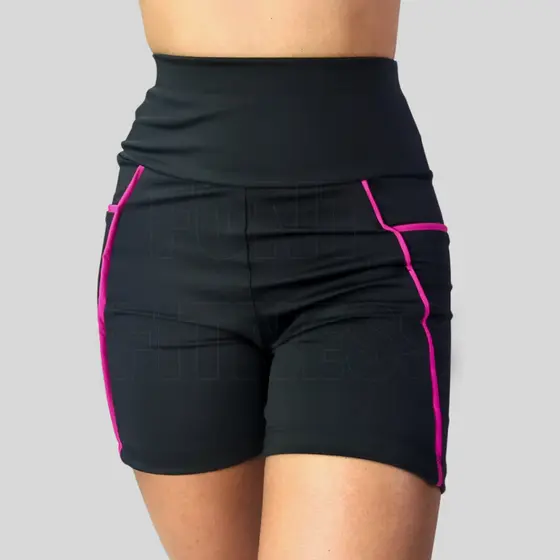 Short Fitness Feminino Academia Bolso Lateral Cintura Alta Confortável