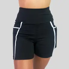 Short de Academia Feminino Com Bolso Fitness Cintura Alta Cós Alto Para Corrida