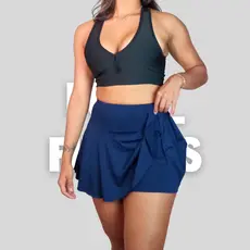 Short Saia Feminino Suplex Academia Cintura Alta Fitness Confortável Sem Bolso