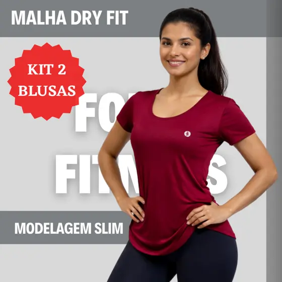 Kit 2 Blusa Feminina Tapa Bumbum Dry Fit Academia Fitness Lisa