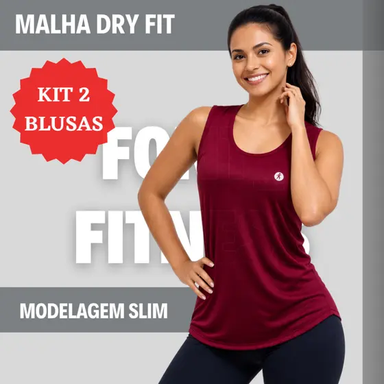 Kit 2 Blusa Feminina Regata Tapa Bumbum Dry Fit Academia Fitness Lisa