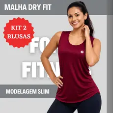 Kit 2 Blusa Feminina Regata Tapa Bumbum Dry Fit Academia Fitness Lisa