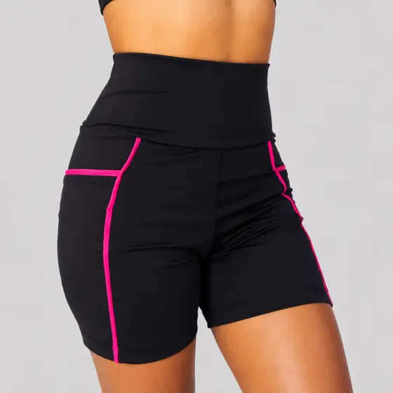 Short Academia Feminino Modelador Fit Com Cintura Alta E Bolso Celular