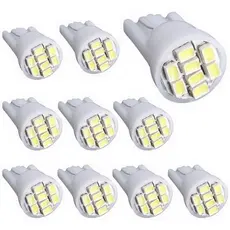Kit 10 Lâmpadas T10 Pingo LED W5W 8 SMD | Super Branca 6000K Xenon Alta Luminosidade | Placa, Posição, Interior ENVIO HJ