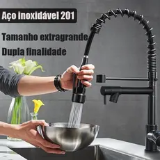 A201 Torneira De Cozinha Gourmet Alça Duas Com Extensor De Spray Tubo De Água Flexível Para Ajuste