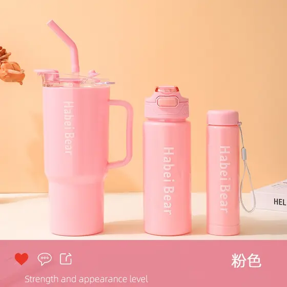 Kit 3 Garrafa Copo Tendência Agua Squeeze Com Adesivos Lembretes beber Agua