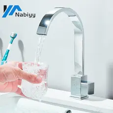 Torneira Para Banheiro Bancada Luxo Metal Bica Móvel Cromada Água Fria Única