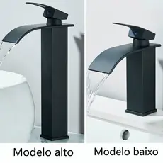 Misturador para Banheiro Monocomando com Torneira Cascata Baixa Cromada Torneira Banheiro