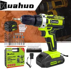 【110V/220V】Furadeira Parafusadeira 26V  Baterias Sem Fio Impacto Com Maleta Completo.