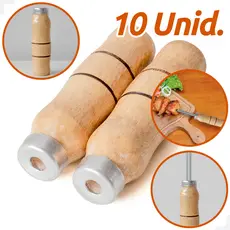 Cabo de Madeira para Espeto de Churrasco – Kit 10