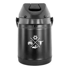 Garrafa Termica Preta Inox 2.5l Quente E Frio - Icones Agro