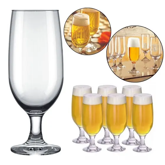 Jogo Taças de Vidro Floripa 300ml Cerveja Chopp Nadir