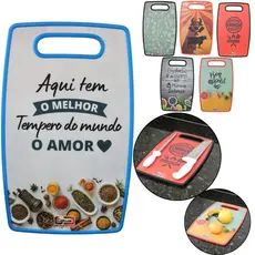 Tábua Corte Cozinha Plástica Grande Reforçada Decorada