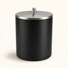 Lixeira 5L Preta Fosca Com Tampa Cromada Arthi Para Banheiro Lavabo Escritório Cozinha