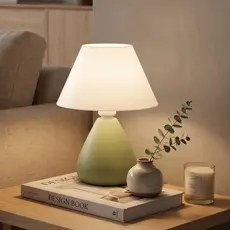 *Novas Cores* - Abajur de Cerâmica Gota com Cúpula Decoração Quarto Sala Escritório