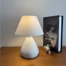 Abajur Luminaria de Cerâmica Bivolt Gota Com Cúpula para Decoração Quarto Escritório Várias Cores
