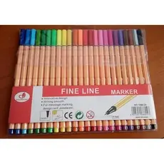 kit 12/24/36/48 Canetas Coloridas Fine Line Ponta Fina 0.4 mm 1ª Linha