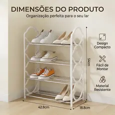 Sapateira Prateleira 4/5 Andares Organizadora Multiuso Sapatos Desmontável