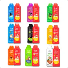 Kit Banho Shampoo Pet Shop + Creme Condicionador de Pelos para Cachorro e Gato Pet Clean