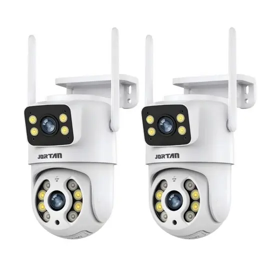 Kit 2 Câmera de Segurança IP Wi-fi Branco IP66 360°de Lente Dupla - com App YOOSEE