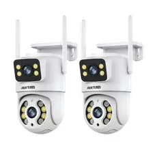 Kit 2 Câmera de Segurança IP Wi-fi Branco IP66 360°de Lente Dupla - com App YOOSEE