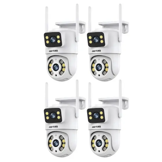 Kit 4 Câmera de Segurança IP Wi-fi Branco IP66 360°de Lente Dupla - com App YOOSEE