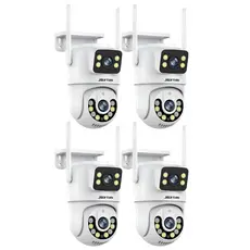 Kit 4 Câmera de Segurança IP Wi-fi Branco IP66 4MP de Lente Dupla - com App YOOSEE