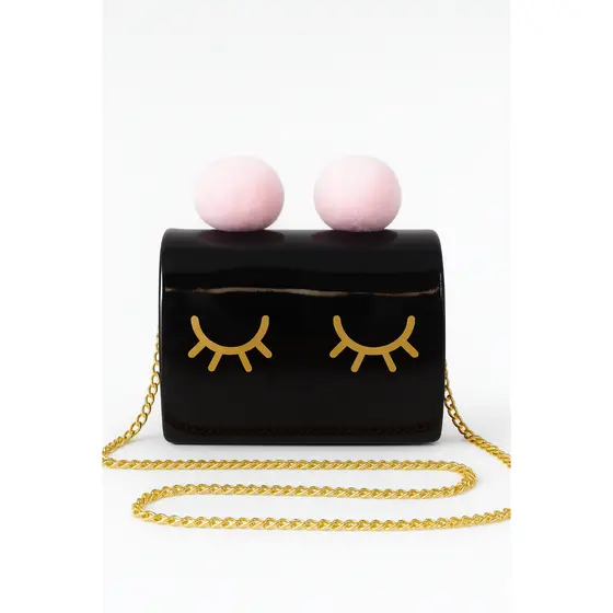 Bolsa Infantil Menina Pompom Olhinho Blogueira Corrente Transversal