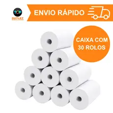 Bobina Térmica 80x30 Pdv Cupom Fiscal Caixa com 30 Unidades Branca