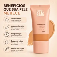 Base com acabamento matteLove Rain alta cobertura à prova d'água resistente à chuva e de longa duração