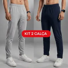 Kit 2 Calça Masculina Leve de Elastano Academia Treino Caminhada Esportes Confortável Dia a Dia