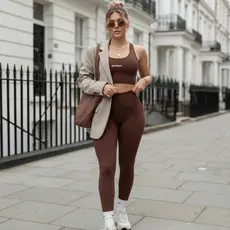 Conjunto Feminino Fitness Academia Treino Dia a Dia Esportes Top + Calça Zero Transparência