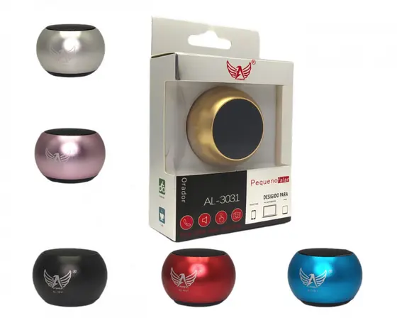 Caixa de som Mini Metal Bluetooth Sem Fio Portátil