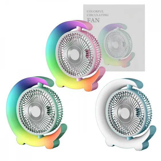 Ventilador Portátil com LED RGB - Compacto e Recarregável