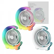 Ventilador Portátil com LED RGB - Compacto e Recarregável