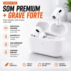 Fone Bluetooth Sem Fio TWS 5.0 AirDots PRO com Case Carregador Som Potente Microfone Android iPhone