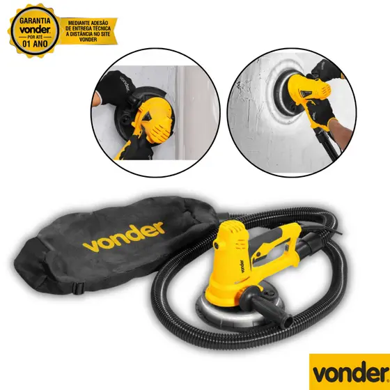 Lixadeira De Parede e Teto Com Led e Aspiração Massa Corrida Vonder Profissional