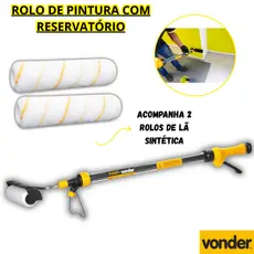 Rolo De Pintura Com Reservatório De Tinta Profissional Prático Econômico Vonder