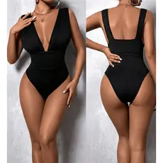Body Feminino Decotado em V Elegante Suplex Premium Forrado Festa Balada