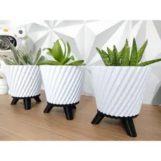kit 3 Vasos Decoração Enfeites Vermelho Elegante para Quarto/Sala/Recepção | Vasinhos para Suculentas