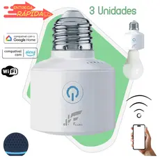 Soquete Inteligente Bocal Lâmpada Wifi Smart Alexa E27 Bocal de lampada Bivolt 1, 2 ou 3