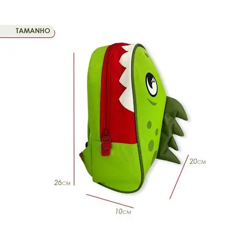 Mochila Escolar Infantil Unissex Personagem Dinossauro Material Resistente Design Divertido