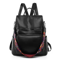 Bolsa mochila feminina moda Anti furto de material PU à prova d'água