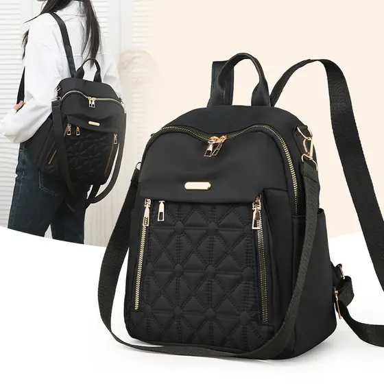 Bolsa mochila feminina Portátil da moda de Poliéster à prova d'água