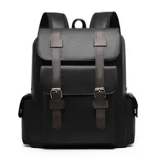 Mochila Masculina Executiva Vintage Couro PU para Notebook Grande Capacidade Trabalho Viagem Casual