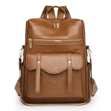 Modelo 2264, nova mochila feminina em PU, estilo retrô europeu e americano, versátil