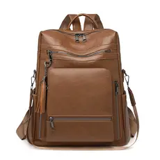 Modelo 2236, nova mochila feminina em PU, estilo retrô europeu e americano, versátil