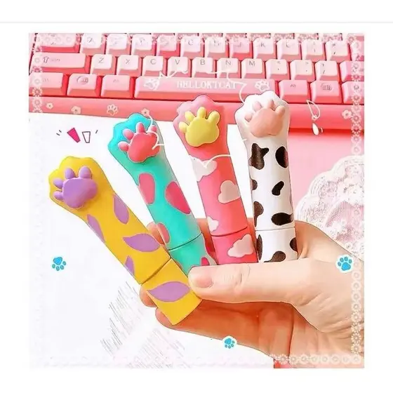 Borracha Emborrachada 3d Formato de Batom Patinhas - Coloridas