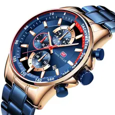 MINI FOCUS Relógio Esportivo Masculino De Quartzo Com Pulseira De Aço Inoxidável De Pulso Luminoso Da Moda